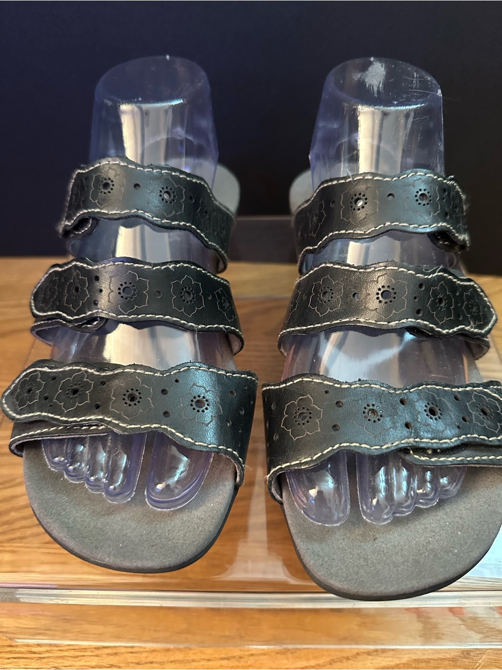 Romika by Josef Seibel Black Leather Sandals size 39
